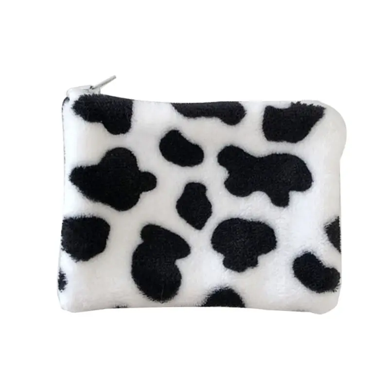 Плюшевый Кошелек для монет с рисунком коровы женщин и девочек милый мультяшный