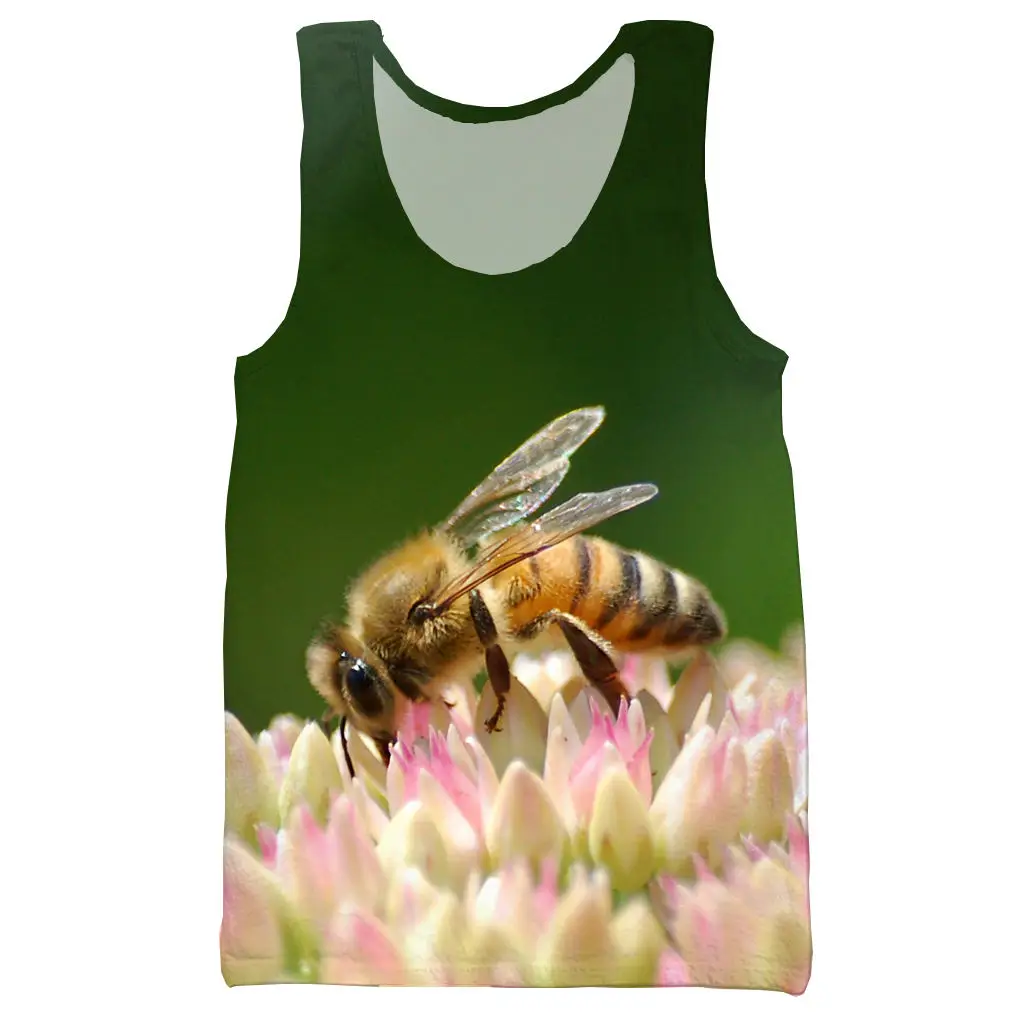 Bee 3D Печатный Топ на бретелях для мужчин модный летний топ на бретелях для работы Мужские Женские топы топ на бретелях
