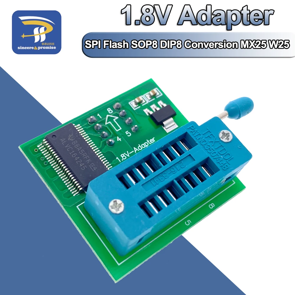 DollaTek Adaptateur 1.8V pour Iphone ou Carte mère 1.8V SPI Flash SOP8 DIP8 W25 MX25 Utilisation sur Les programmeurs tl866 ezp2010 ect