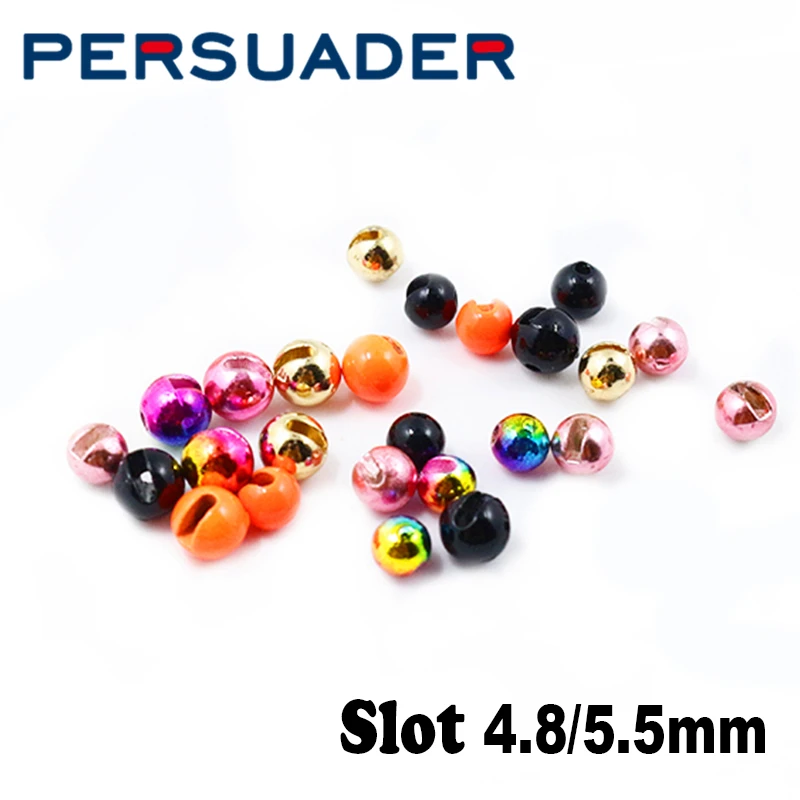 Persuader Hot 10pcs/pack 4.8mm/5.5mm Slotted Tungsten beads weighting