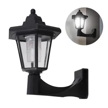 

2PCS Vintage Hexagonal Wall Light Solar Powered Wall Light Decorative Lamp For Outdoor Yard (Black)