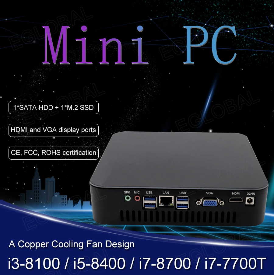 

EGLOBAL VB Intel Core Generation graphics card CPU i3 i5 i7 4700HQ/3220/7700T/3520M/8100U gaming pc support DDR4 RAM
