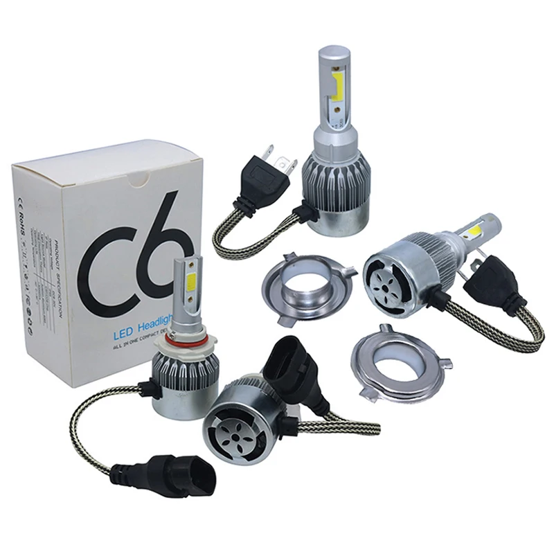 1 Pcs C6 H1 H3 Led Headlight Bulbs H7 LED Car Lights H4 9005 9006 6000K