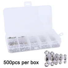 

500Pcs/Box Fishing Barrel Bearing Rolling Swivel Solid Ring LB Lures Connector4# 6# 8#10# 12# Fishing Tackle Accessories Tools