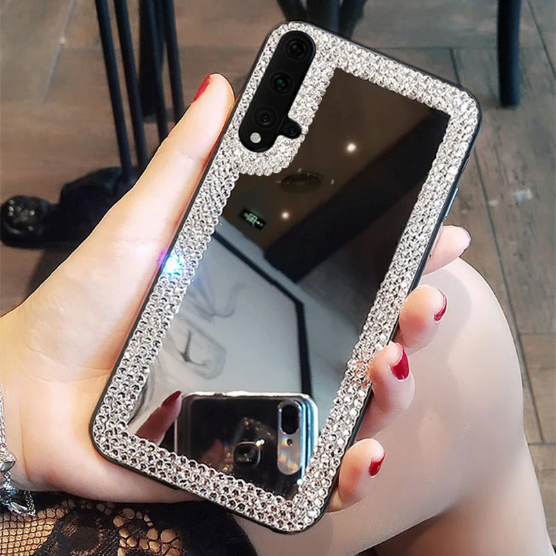 Luxury Mirror Phone Case For Redmi 3S 3X 4 4A 4X 5 Plus 5A 6 Pro 6A 7 7A 8 8A K20 Note 8T Rhinestone Cover | Мобильные телефоны и