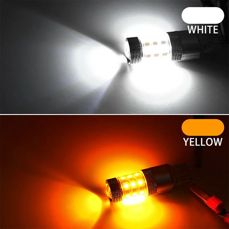 2x1157 BAY15D 42SMD Белый/янтарный двухцветный переключатель поворотного сигнала светильник светодиодный лампочка