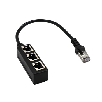 

RJ45 Network 1 to 3 Port Ethernet Adapter Splitter Cable Male To 3 Female LAN High Speed Cord