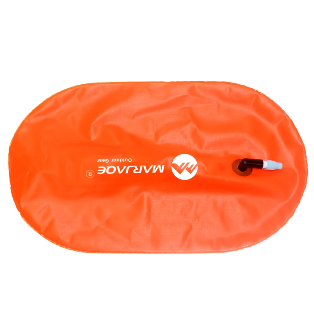 2Pcs Highly Visible Buoy Float Swimming Buoy Water Sports Safety Swim Open Floats Upset Inflated Pool Orange