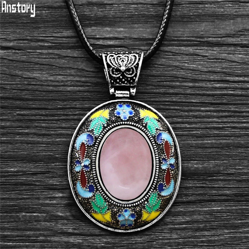 Ожерелье-цепочка женское овальное из натурального камня |