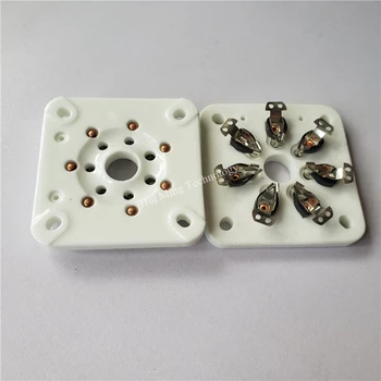 

2pcs ceramic tube socket seat GZC7-A 7 pin seat tube socket silver foot for 2A3/300B A/811