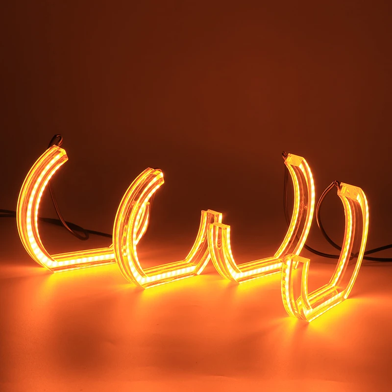 White and Amber LED Angel Eyes For BMW E83 X3 2003 2004 2005 2006 2007-2010 Car Lights Accessories Halo 3D DTM LCI Style Acrylic