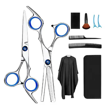 

Hairdressing Scissors Ten Sets of Flat Scissors Teeth Scissors Thinning Hair Salon Children Home Hairdressing Tool Set