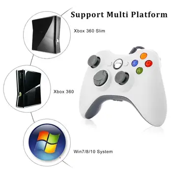 

New Wired Game Controller Black /White Flexible button Gamepad For Xbox 360 Microsoft PC Windows USB Joystick Laptop Best Gift
