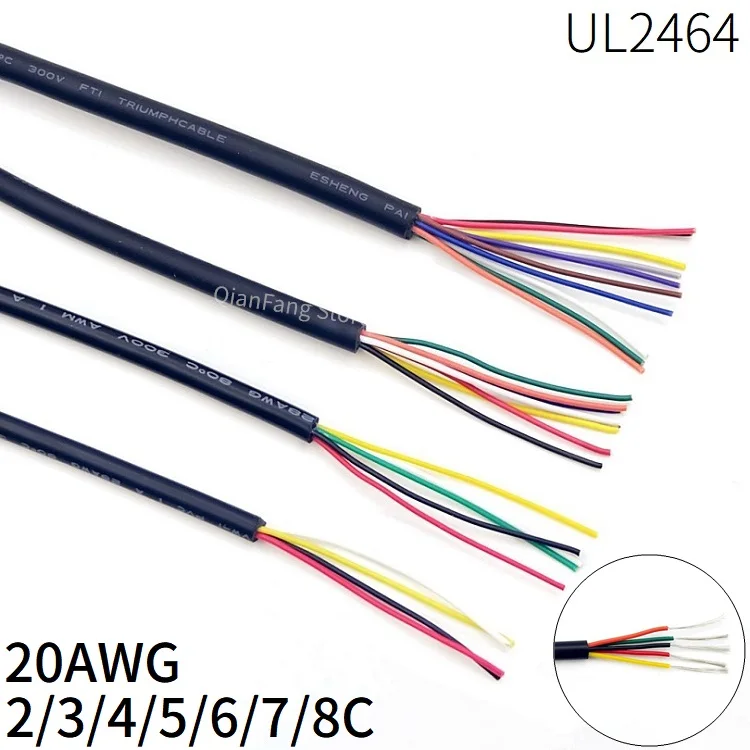 Провод с покрытием 1 м кабель 20AWG канал аудио линии 2 3 4 5 6 7 8 ядер изолированный