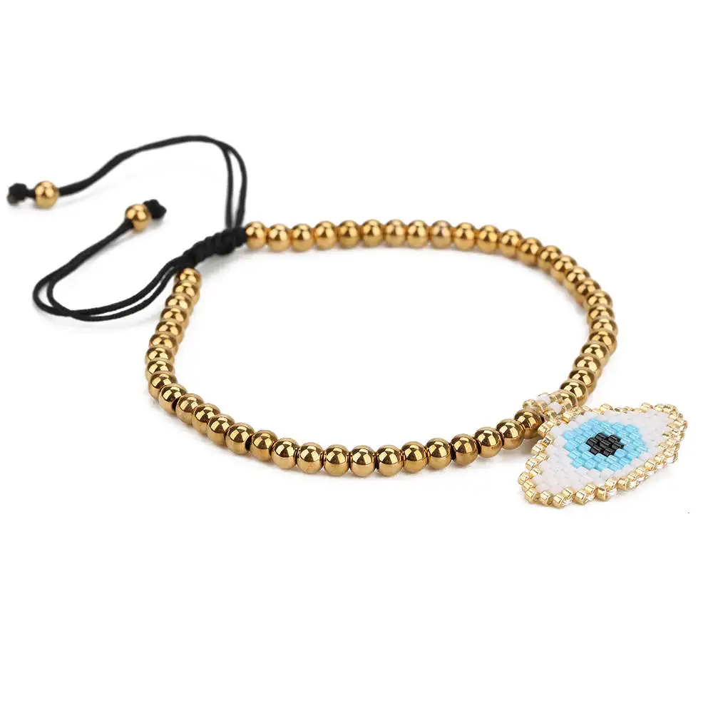 Shinus MIYUKI браслет Delica Beads Evil Eye браслеты Boho шик Pulseras Mujer Кристалл кисточкой ювелирные изделия аксессуары лето