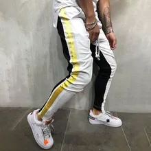Новые мужские спортивные штаны в стиле хип-хоп для фитнеса, бегунов,, весенние мужские штаны в полоску, длинные штаны-шаровары, спортивные штаны