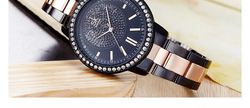 15 шт./лот Shengke часы из розового золота Женские Кварцевые Часы Дамские Лидирующий бренд Роскошные женские наручные часы подарок часы