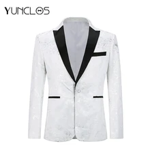 YUNCLOS мужской блейзер с 3D принтом, Свадебный блейзер для мужчин, Veste Mariage Homme, вечерние мужские смокинги с воротником, BS-4XL