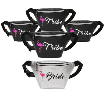

Custom Fanny Waist Pack - Bridesmaid Tribe, Bride Bachelorette Neon Fiesta Party Flamingo Swimsuit Bag Fanny Pack