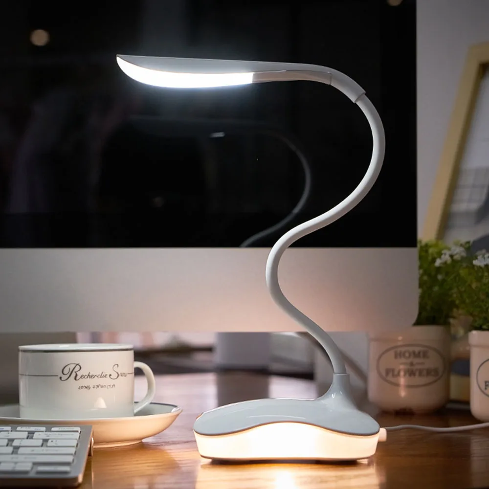 Finether USB Rechargeable LED Table Lamp Touch Sensor Dimmable 2-in-1 Portable Folding Night Lamp D - 32934371803
