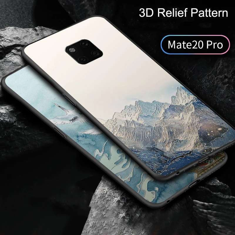 3D рельефный чехол для Huawei Mate 30 20 Pro P40 P20 Lite Nova 6 7i 5T Honor 9X Y9S V30 силиконовый с полным