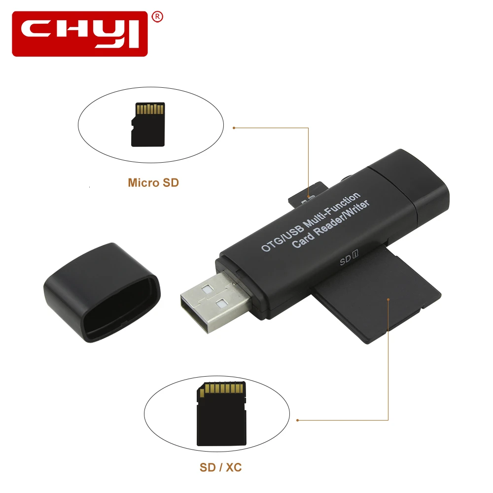 CHYI SD Card Reader Micro SD Card USB XD Adapter Card OTG Adapter Multi function Cardreader
