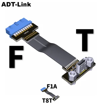 

ADT-Link Internal USB 3.0 Internal 19Pin/20Pin to USB 3.1 type-C Flat Cable USB C For USB Device Extension Up to USB3.0 5G/bps