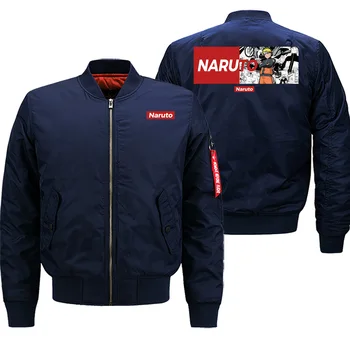 

Jackets Men Naruto Anime Hip Hop Winter Hot Sale Fashion Cartoon Streetwear Bomber Military Casual Jacket Coat Thick Motorcycle