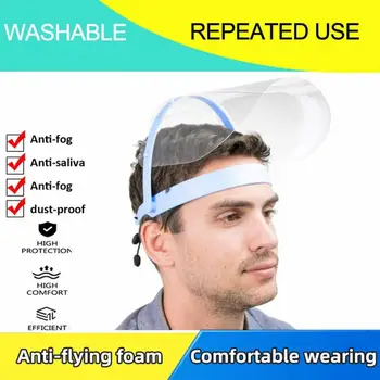 

2 Colors Summer Face Shield Head-mounted Anti-UV Sunshine Protective Transparent Adjustable Reusable Full Face Cover Makeup Tool