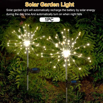 

Starburst Patio Outdoor Garden 90 120 150 LEDs Copper Wire Backyard Fairy DIY Flowers Trees Lawn Solar Light Stake Landscape