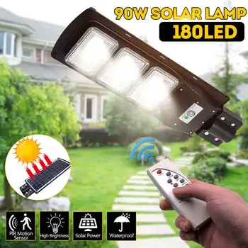 

90W LED Solar Wall Lamp Street Light Radar-Induction Outdoor Timing Lamp+Remote Waterproof Security Lamp for Garden Yard