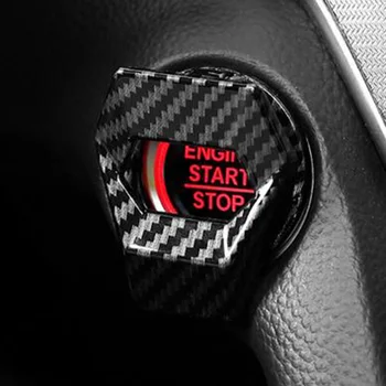 

Start Stop Push Button Switch cover decoration Sticker Carbon Fiber Accessory 1pcs high-quality materials durable