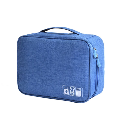 Портативные цифровые сумки для хранения, органайзер для путешествий, USB гаджеты, кабели, провода, зарядное устройство, батарея на молнии, косметичка, аксессуары - Цвет: Sky Blue Bag