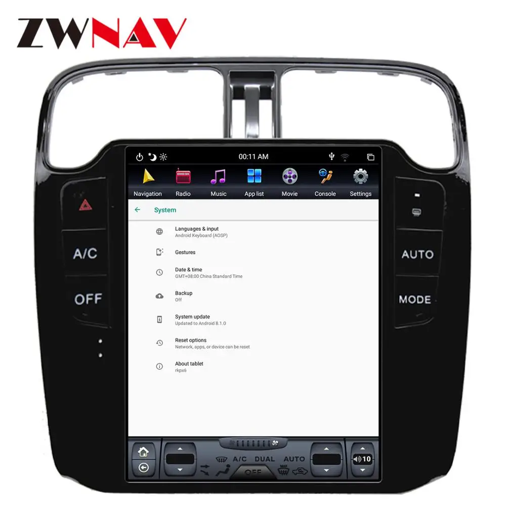 Вертикальный экран ZWNAV Tesla Android 9 0 PX6 4 + 128 Гб Встроенный Автомобильный CARPLAY для