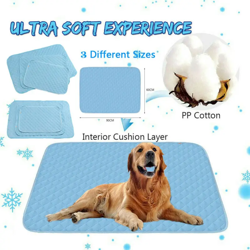 Self Cooling Gel Pet Mat For Floor Bed Crate Cool Dog Cat Cushion Pad