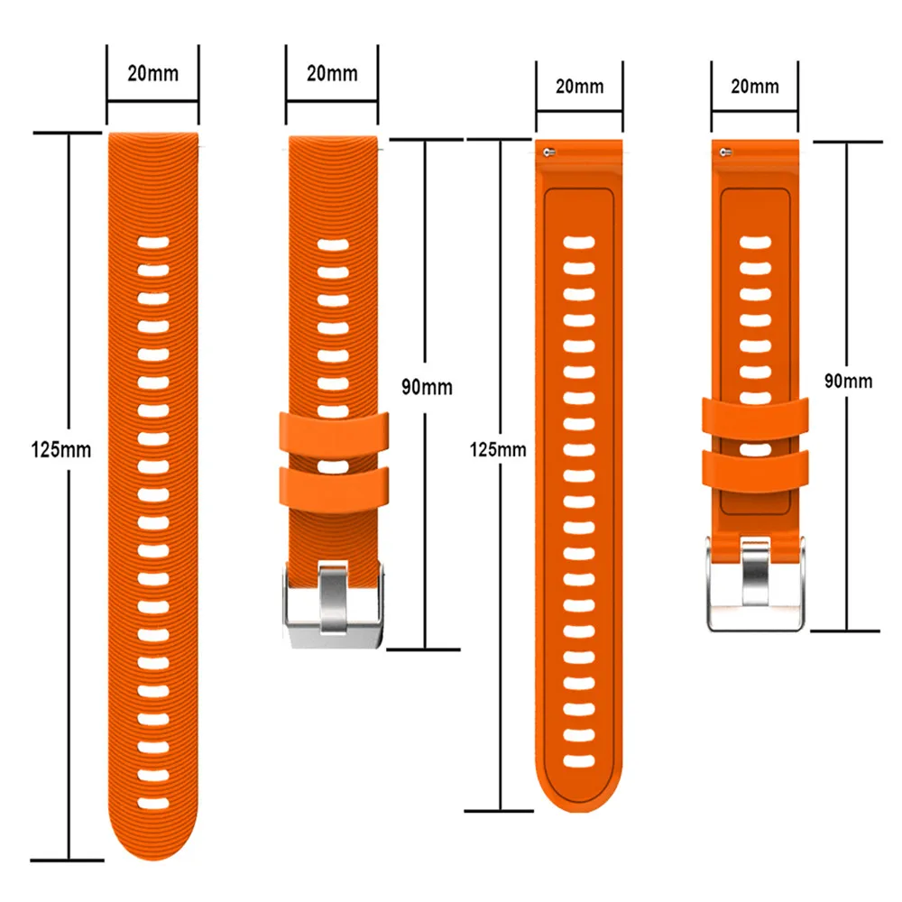 20 мм силиконовый ремешок для часов Garmin Vivoactive 3 HR Forerunner 245 645 для samsung Galaxy Watch Active gear S2 спортивный ремешок для часов