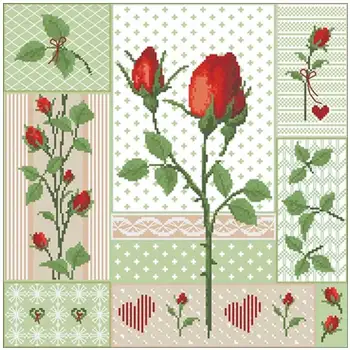

Red rose lace patterns Counted Cross Stitch 11CT 14CT 18CT DIY Chinese Cross Stitch Kits Embroidery Needlework Sets home decor
