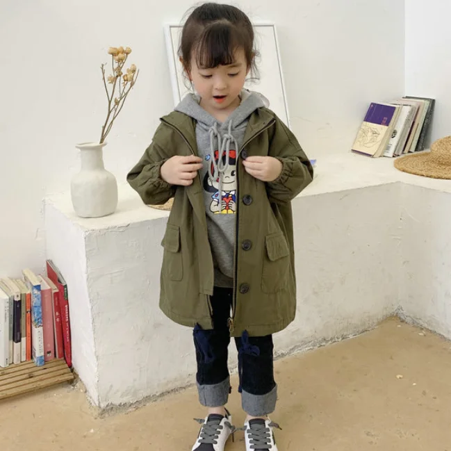 

Mihkalev Baby Boys autumn clothes children single-breasted jacket and coat for kids long-length jackets baby girls outerwear