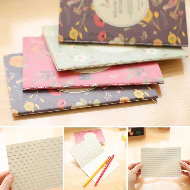 1 шт. цветок и птица карманный маленький ноутбук с книга-блокнот для детей Канцтовары офисный школьный подарок случайный дизайн