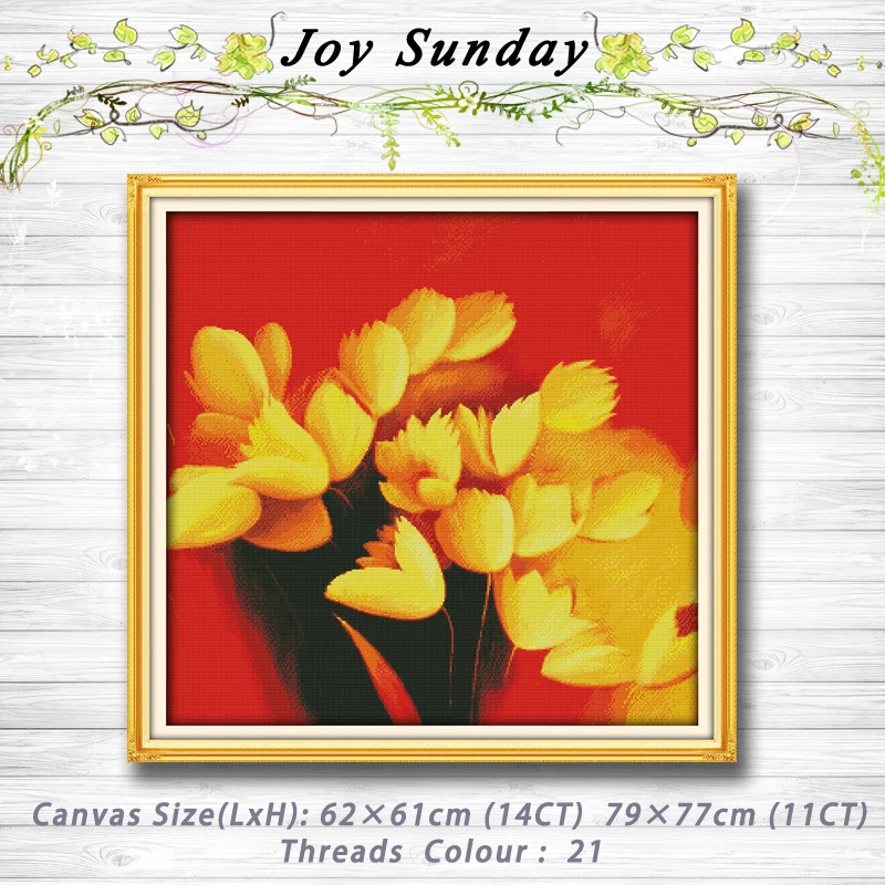 

Beautiful Flower Golden tenderness painting dmc 14CT 11CT counted cross stitch kits embroidery set Needlework Set Home decor