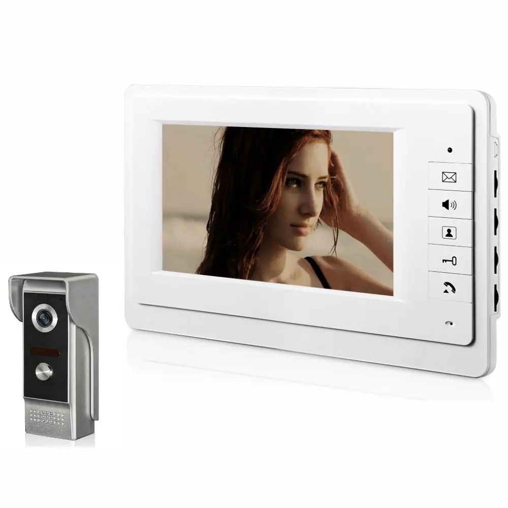 SmartYIBA Домашняя безопасность 7 "дюймов монитор цветной видео дверной звонок видео дверь домофон ИК-камера монитор система