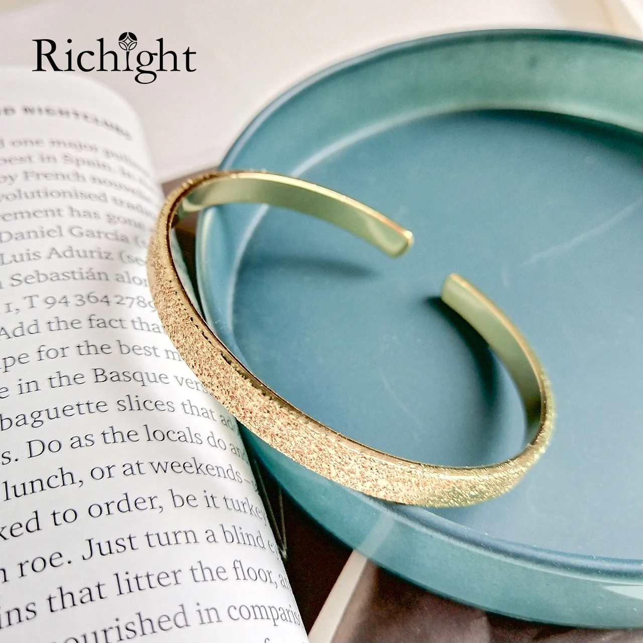 

Korean Jewelry Adjustable Bangle Sterling Silver Open Cuff Bangle Trendy Designer Simple Frosted Surface Gold Bracelets Bangles