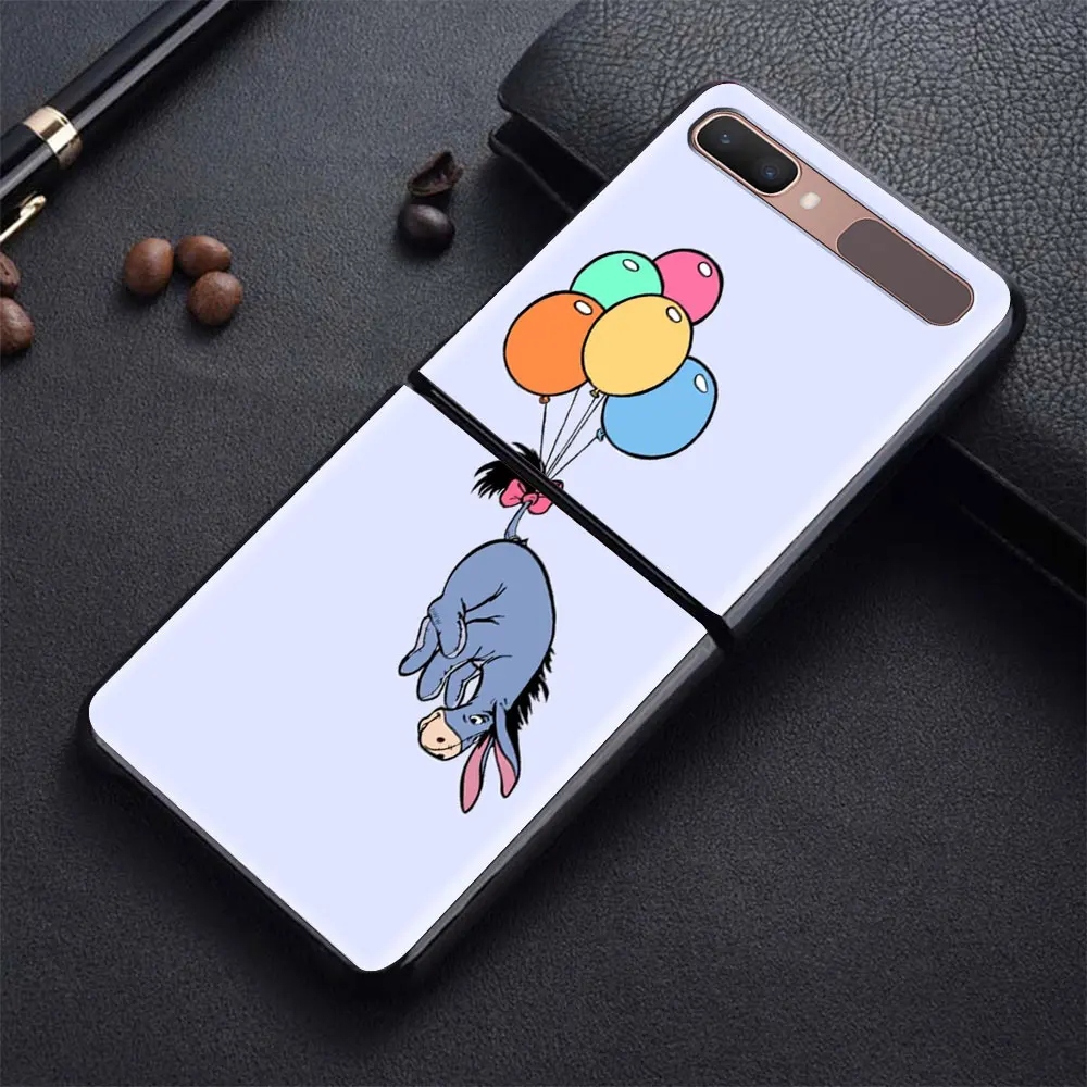 galaxy z flip3 case Pooh Bear Cute Shockproof Cover for Samsung Galaxy Z Flip Flip3 5G Black Phone Case Shell Hard Fundas Coque Capa samsung flip3 case