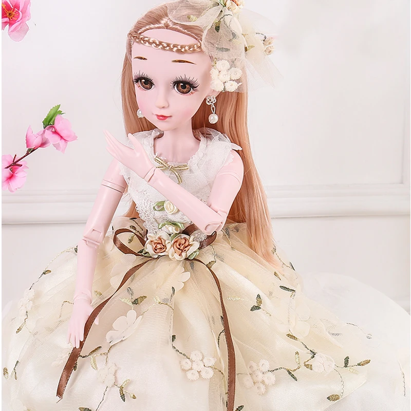 1 комплект 60 см BJD куклы игрушки с одеждой 3D глаза свадебное платье девушка кукла