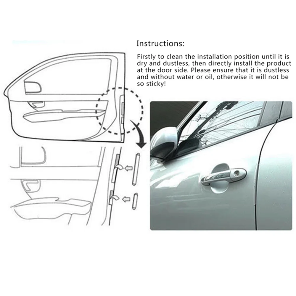 Car Protector Strip Car Door Buffer Universal Door Edge Guard Strip Anti-Collision Bumper 8X ABS