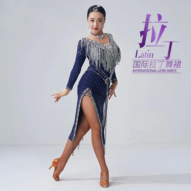 

2020 new Latin dress, gradient tassels, new national standard Latin dance competition, costume dresses, tailored adult women