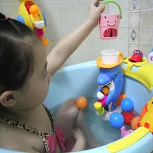 Детские Игрушки для ванны Милая утка игрушка Дельфин детский кран для купания мультфильм животное водоворот детский кран Забавный душ игрушка для купания