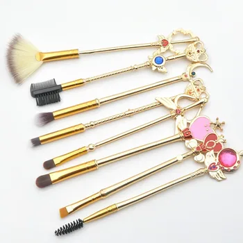 

hot Fashion Makeup Brushes 8 PCS Metal Handle Cosmetic Brush Professional Brushes Set Portable Makeup Accessories 2018 NEW