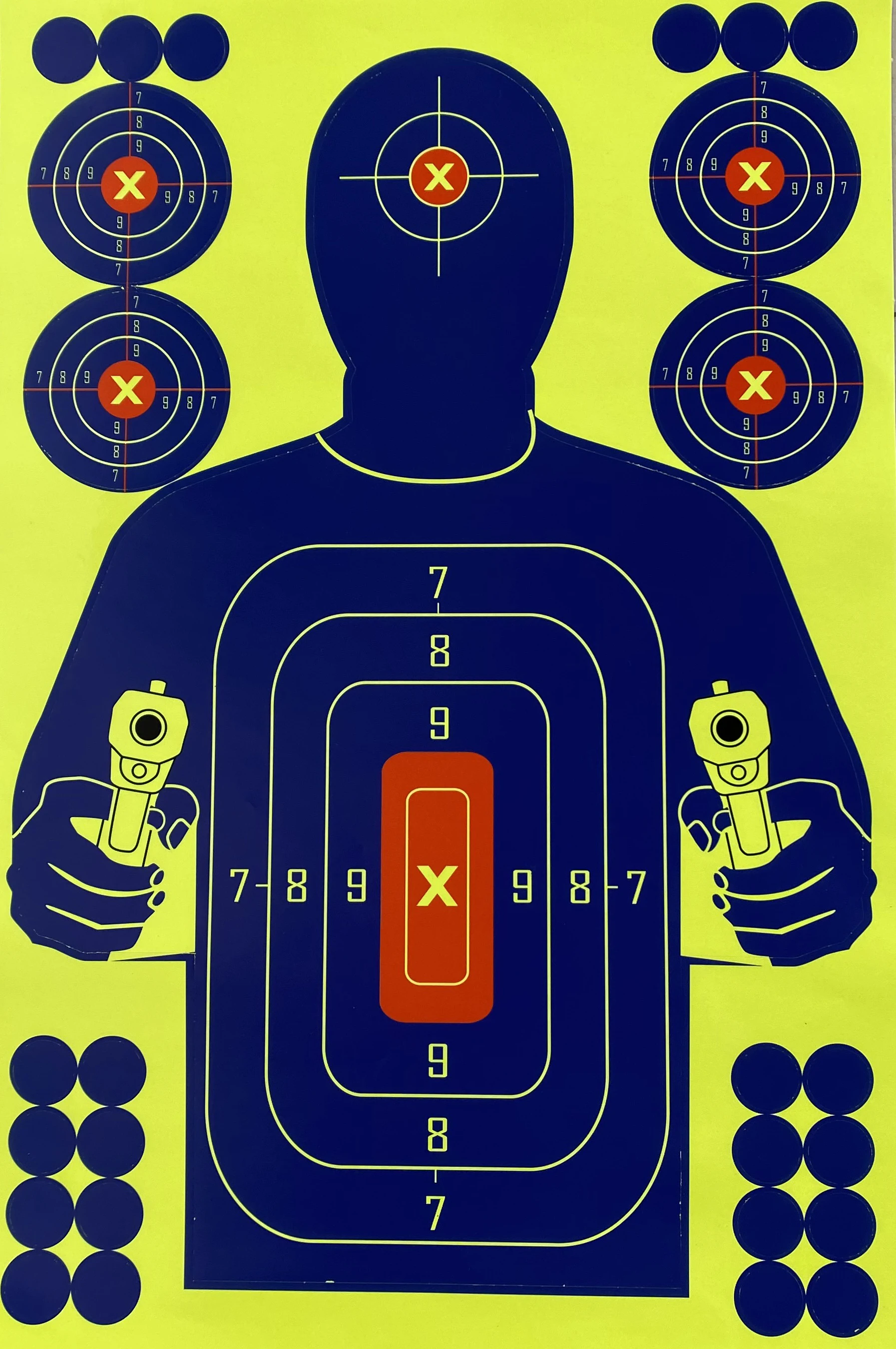 Shooting Targets Stickers Spinner Shooting Targets 10 Pcs 12*18 Inch Fresh Blue Silhouette Splatter & Reactive Blooming Target