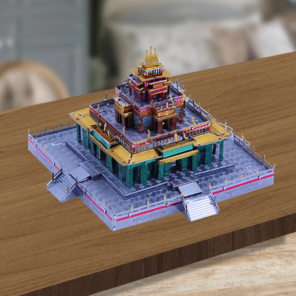 3D Metal Puzzle Tibetan Buddhist Temple Model Building Kits DIY Board Game Collectibles for Kids Adult Faminy Fun
